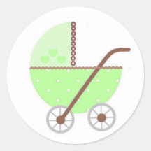 Along Came A Carriage Baby Shower Envelope Sticker