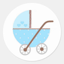Along Came A Carriage Baby Shower Envelope Sticker