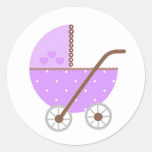 Along Came A Carriage Baby Shower Envelope Sticker