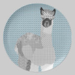 Alpaca Art Black & Blue Plate plates