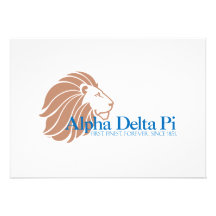 Alpha Delta Pi Gold Lion and Blue Name Personalized Announcement