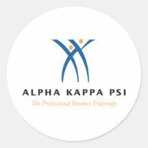 Alpha Kappa Psi Name and Logo Round Stickers