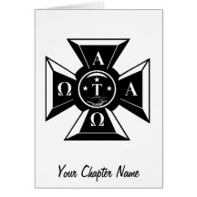 Alpha Tau Omega Badge Black & White Card