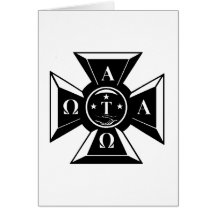 Alpha Tau Omega Badge Black & White Card
