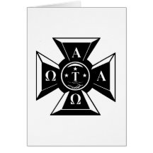 Alpha Tau Omega Badge Black & White Greeting Card