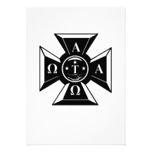 Alpha Tau Omega Badge Black & White Personalised Invitations
