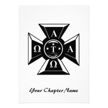 Alpha Tau Omega Badge Black & White Custom Invitations