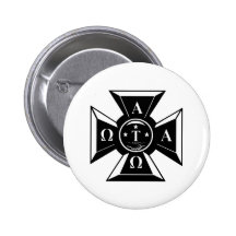 Alpha Tau Omega Badge Black & White Pin