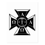 Alpha Tau Omega Badge Black & White Post Cards