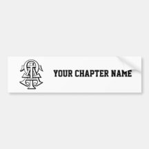 Alpha Tau Omega Interlocked Letters Bumper Sticker