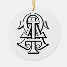 Alpha Tau Omega Interlocked Letters Christmas Tree Ornament