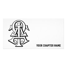 Alpha Tau Omega Interlocked Letters Personalized Photo Card