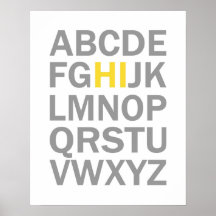 Alphabet HI print or poster