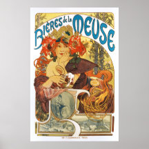 Alphonse (Alfons) Mucha:  Bieres de la Meuse Print