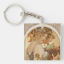 Alphonse Mucha Art Deco Acrylic Keychain