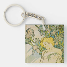 Alphonse Mucha Art Deco Acrylic Keychains