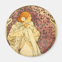Alphonse Mucha Art Deco Magnet