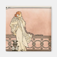 Alphonse Mucha Art Deco Magnet