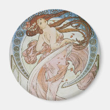 Alphonse Mucha Art Deco Magnets