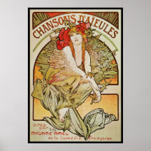 ALPHONSE MUCHA CHANSONS D`AJEULES PRINT