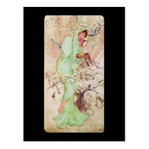Alphonse Mucha Hiver Winter Postcard