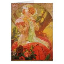 Alphonse Mucha LeFevre Utile Greeting Card