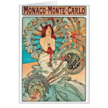Alphonse Mucha Monaco, Monte-Carlo, 1897 Card