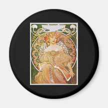Alphonse Mucha Reverie Daydream Fridge Magnets