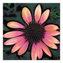 Altered Art Pop Art Hot Pink Grunge Flower Photo Print