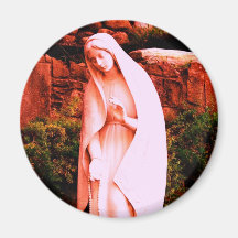 Altered Red Virgin Mary Fridge Magnets