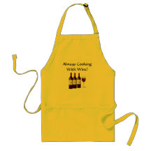 ALWAYS COOKING WITH WINE Bottle Glass Chef Apron