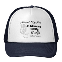 Always My Hero In Memory Daddy - Lung Cancer Hats