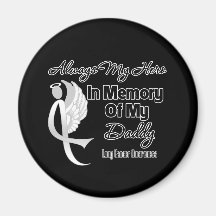 Always My Hero In Memory Daddy - Lung Cancer Magnets
