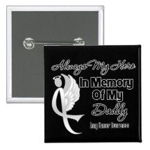 Always My Hero In Memory Daddy - Lung Cancer Pin