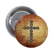 Amazing Grace Cross on Vintage Music Sheet Pins