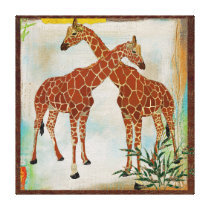 Amber Giraffes Tropical Art Canvas canvas prints