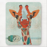 Amber Peeking Giraffe Monogram Mousepad mousepads