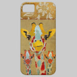 Amber Peeking Giraffes Gold Damask  iPhone Case casemate cases