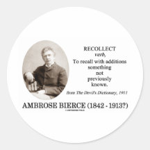 Ambrose Bierce Recollect The Devil's Dictionary Sticker