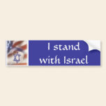 American, and Israeli flag I stand with Israel bumper stickers