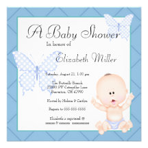 American Blue Boy Baby Shower Invitation