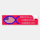 American Christian Fish Symbol Flag Bumper Stickers