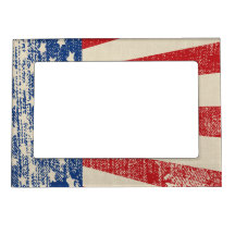 American Flag Distressed Look Magnetic Photo Frame
