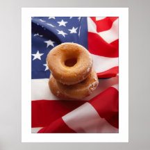 American Flag & doughnuts Design Poster/print 23x2