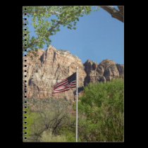 American Flag in Zion National Park Notebook notebooks