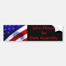 american_flag, John Ellison for State Assembly Bumper Sticker