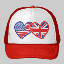 American Flag/Union Jack Flag Hearts hats