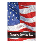 American Flag, Waving in Wind Custom Invites