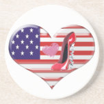 American Heart Flag and Corkscrew Stiletto Coaster