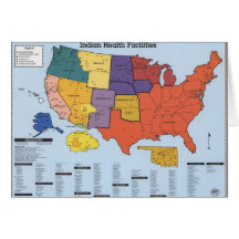 American Indian Health Facilities Map Greeting Card